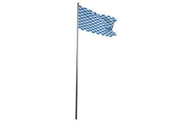 Poster - digital png illustration of checked flag on pole on transparent background