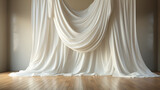 Fototapeta  - luxury curtain with and warm light background, white and lighten color