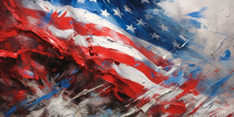 Wall Mural - American patriotism illustration - Generative AI