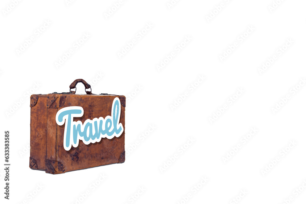Digital png illustration of travel text on transparent background Stock ...