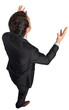 © vectorfusionart - Digital png photo of back view of caucasian businessman standing on transparent background