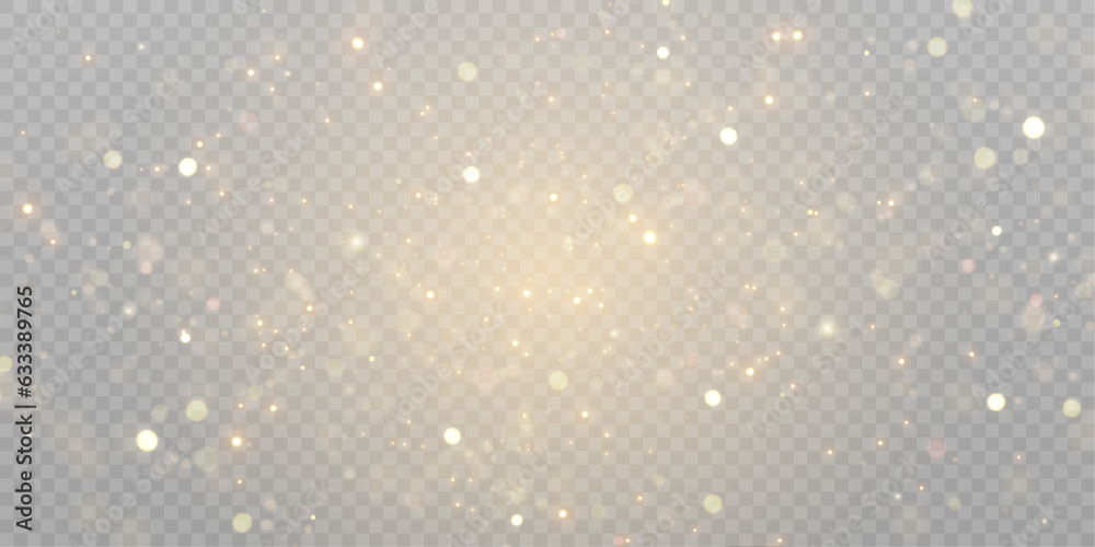 Gold dust light bokeh. Christmas glowing bokeh and glitter overlay ...