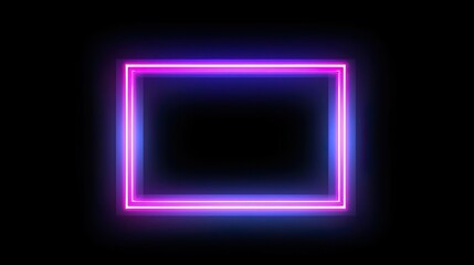 Square rectangle picture frame with two tone neon