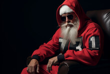 Funny Santa Claus In Balenciaga Clothes, Generative AI