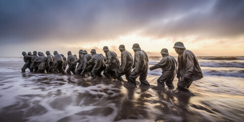 Wall Mural - The tragic Normandy landings during World War II - Generative AI