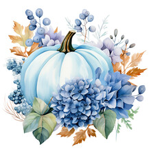 Blue Autumn Watercolor Illustration Free Stock Photo - Public Domain ...