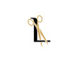Letter L with Scissor Logo Vector 002