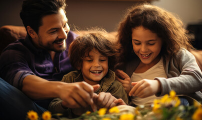 Wall Mural - Family Togetherness: Happy Moments for Parents and Kids