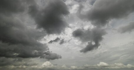 Wall Mural - time lapse, dark sky with stormy clouds. dramatic sky ,dark clouds before a thunder-storm.
