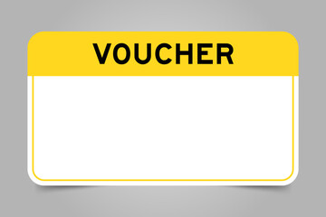 Canvas Print - Label banner that have yellow headline with word voucher and white copy space, on gray background