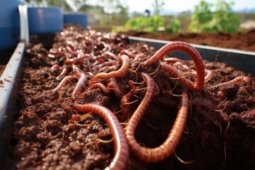 Canvas Print - vermiculture: worms converting waste to fertilizer