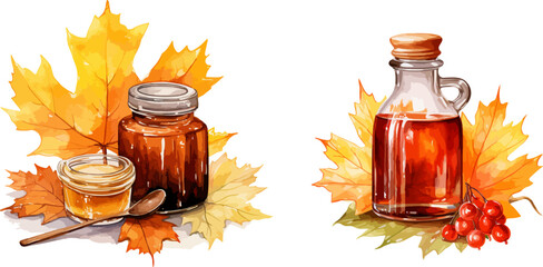 maple syrup clipart, isolated vector illustration.