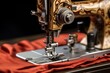 detail of sewing machines presser foot