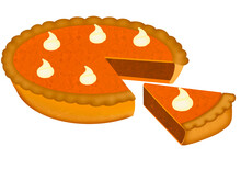 Pumpkin Pie With Slice