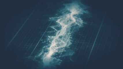 Poster - Digital Data Graphic Close Up/ 4k animation of an abstract background with slow motion business stats data scrolling with depth of blur effect