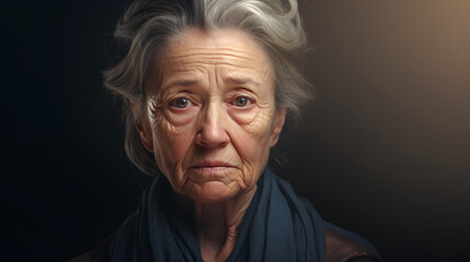 Portrait of Sad Senior Woman