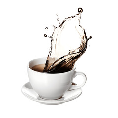  Splash of Cream Pouring into Black Coffee isolated, Morning Brew