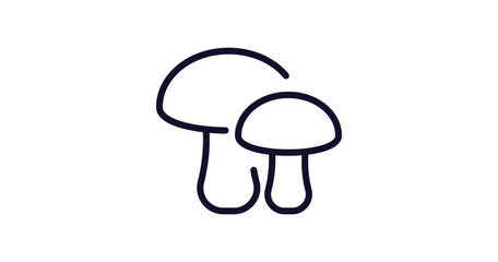 Sticker - mushrooms icon. Thin line mushrooms icon from food collection. Outline vector isolated on white background. Editable mushrooms symbol can be used web and mobile