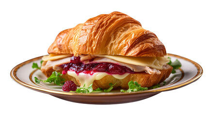 So Yummy Croissant sandwiche  isolated on transparent background