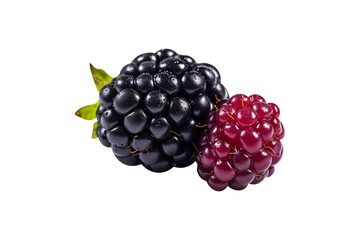 Wall Mural - Natural and fresh  blackberries isolated on transparent background