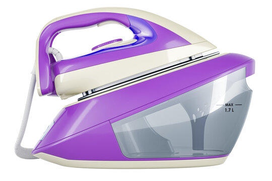 Steam station iron. Steam generator iron, 3D rendering isolated on transparent background