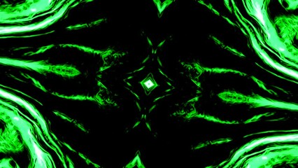 Poster - Fast flow of glowing plasma. Design. Symmetrical liquid flow of plasma abstract pattern. Fast flow of plasma neon pattern on black background