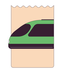 Poster - Booking ticket on train flat monochrome isolated vector object. Planning trip. Editable black and white line art drawing. Simple outline spot illustration for web graphic design
