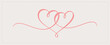 Calligraphy heart. Hand drawn flourish vector. Calligraphic pattern of intertwined two hearts