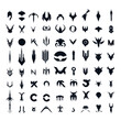 An abstract extraterrestrial alien alphabet in a minimalist style.