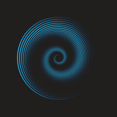 Wall Mural - Dotted Spiral Vortex Vector Illustration Flat Design