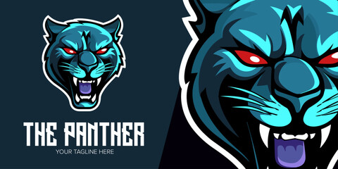 Wall Mural - Powerful Panther Mascot: Contemporary Vector Logo for Sports, Esports & Apparel