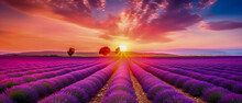 A Natural Lavender Landscape - Generative AI