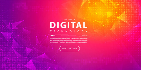 Abstract digital technology futuristic circuit purple pink background, Cyber science tech, Innovation communication future, Ai big data, internet network connection, Cloud hi-tech illustration vector