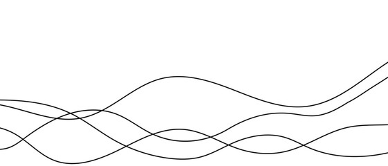 Thin line wavy abstract background. Curve wave vector seamless pattern