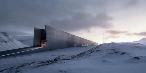 Wall Mural - Svalbard Islands landscape - Generative AI