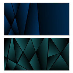 Abstract polygonal pattern. Set of two dark gradient polygonal backgrounds. Background design, cover, postcard, banner, wallpaper