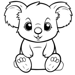 Wall Mural - koala bear coloring page illustration