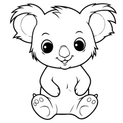 Wall Mural - koala bear coloring page illustration