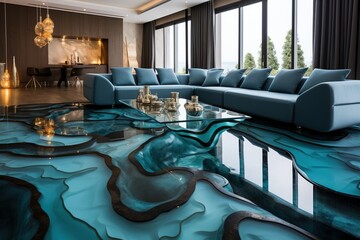 3d floor made of epoxy resin.