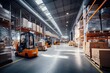 © Bargais - Large modern warehouse with forklifts.