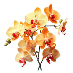 Wall Mural - vivid orange orchid blossoms