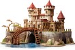 toy castle with drawbridge and moat concept