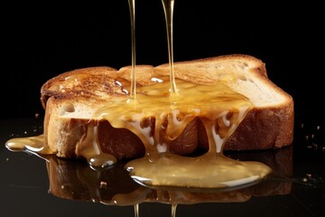 Canvas Print - butter melting on a piece of hot toast