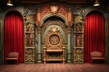 Puppet Theater Stage With Ornate Decorations