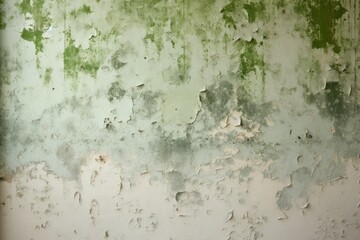 There are extensive patches of powerful mildew present on the white walls of the apartment.