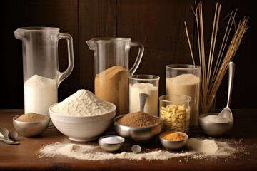 Sticker - measuring cups filled with dry ingredients