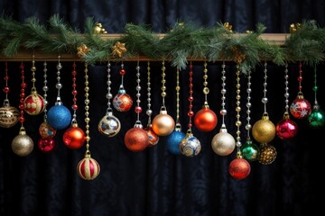 Wall Mural - ornaments hanging from a festive garland