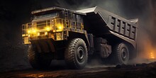 Big Yellow Mining Truck In Mine Industry