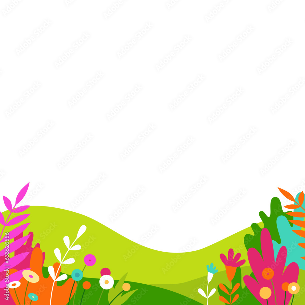 Vector illustration in flat linear style - spring illustration ...