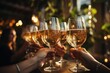 © 4kclips - Group of friends toasting with champagne - stock photography